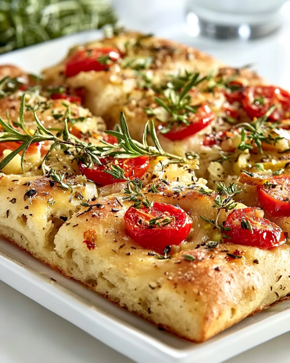 Gluten Free Tomato and Leek Focaccia