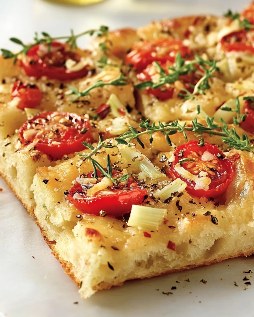 Gluten Free Tomato and Leek Focaccia