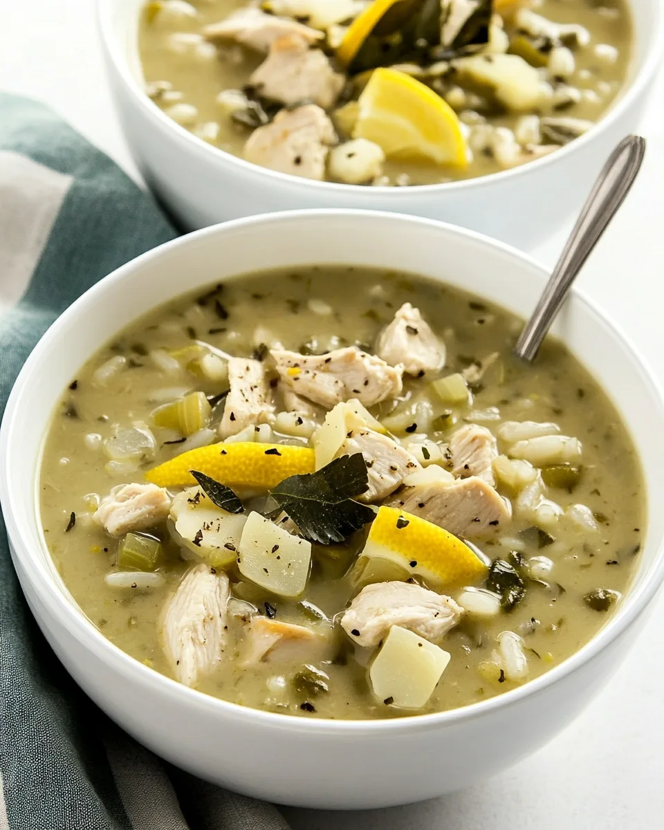 Greek Lemon Chicken Rice Soup