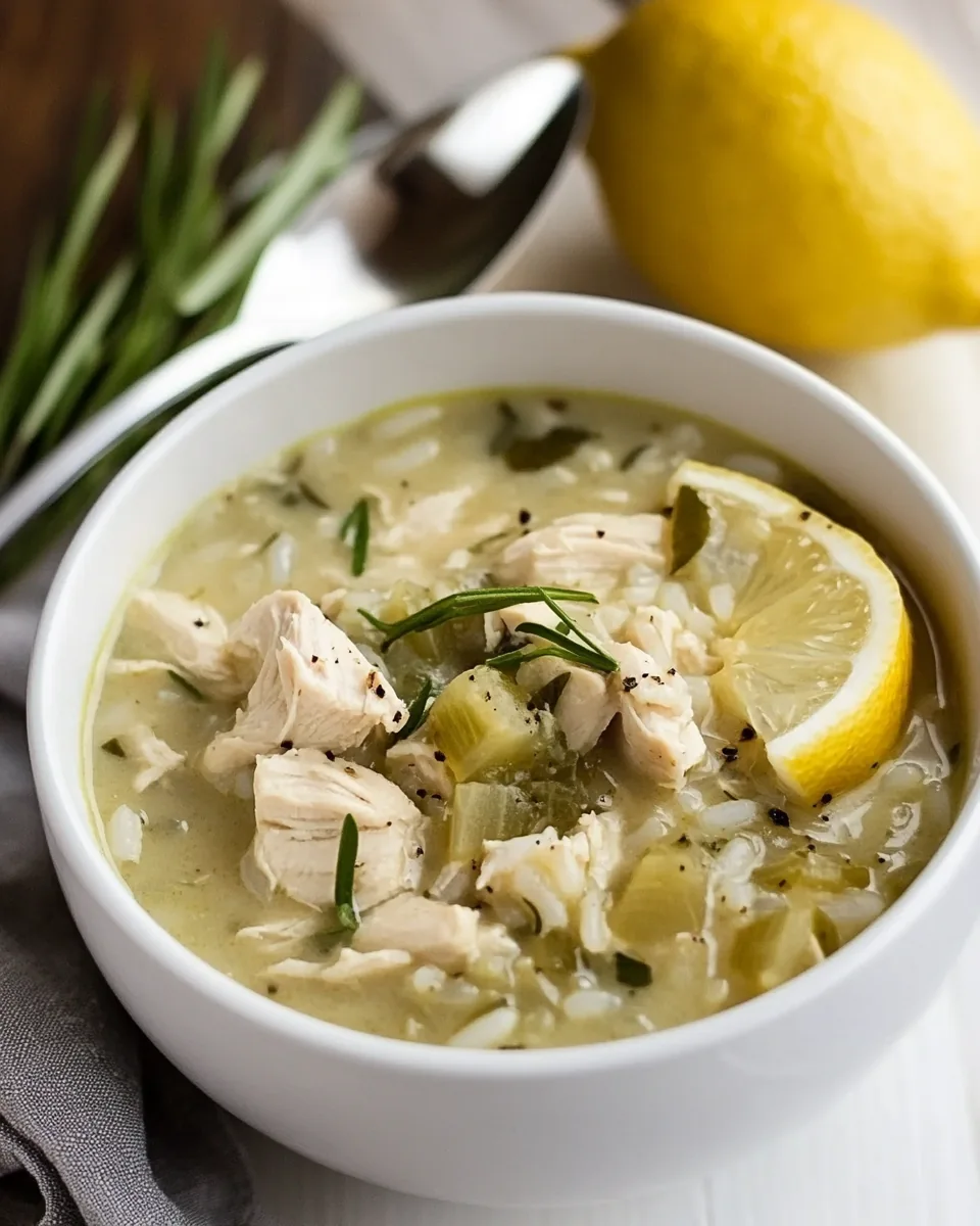 Greek Lemon Chicken Rice Soup