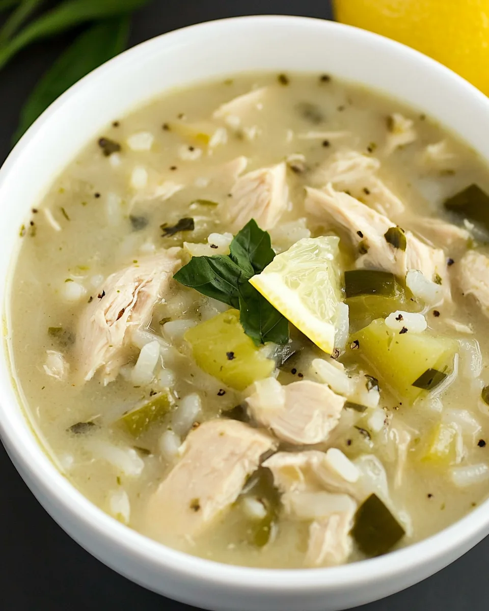 Greek Lemon Chicken Rice Soup
