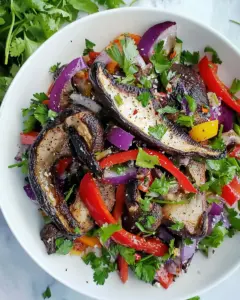Grilled Portobello Mushroom and Bell Pepper Salad