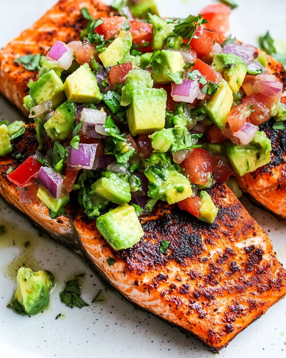 Grilled Salmon with Avocado Salsa