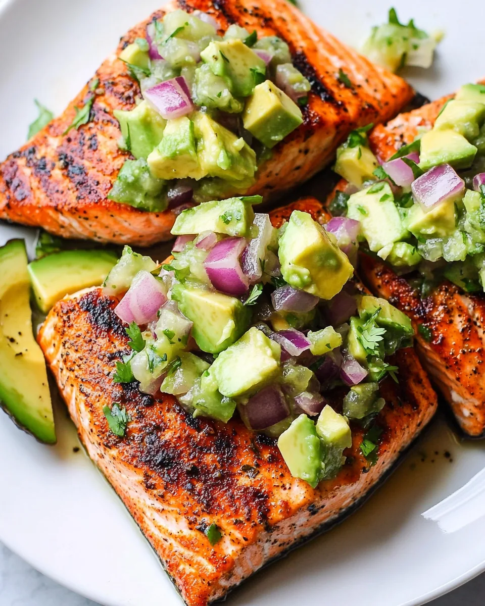 Grilled Salmon with Avocado Salsa