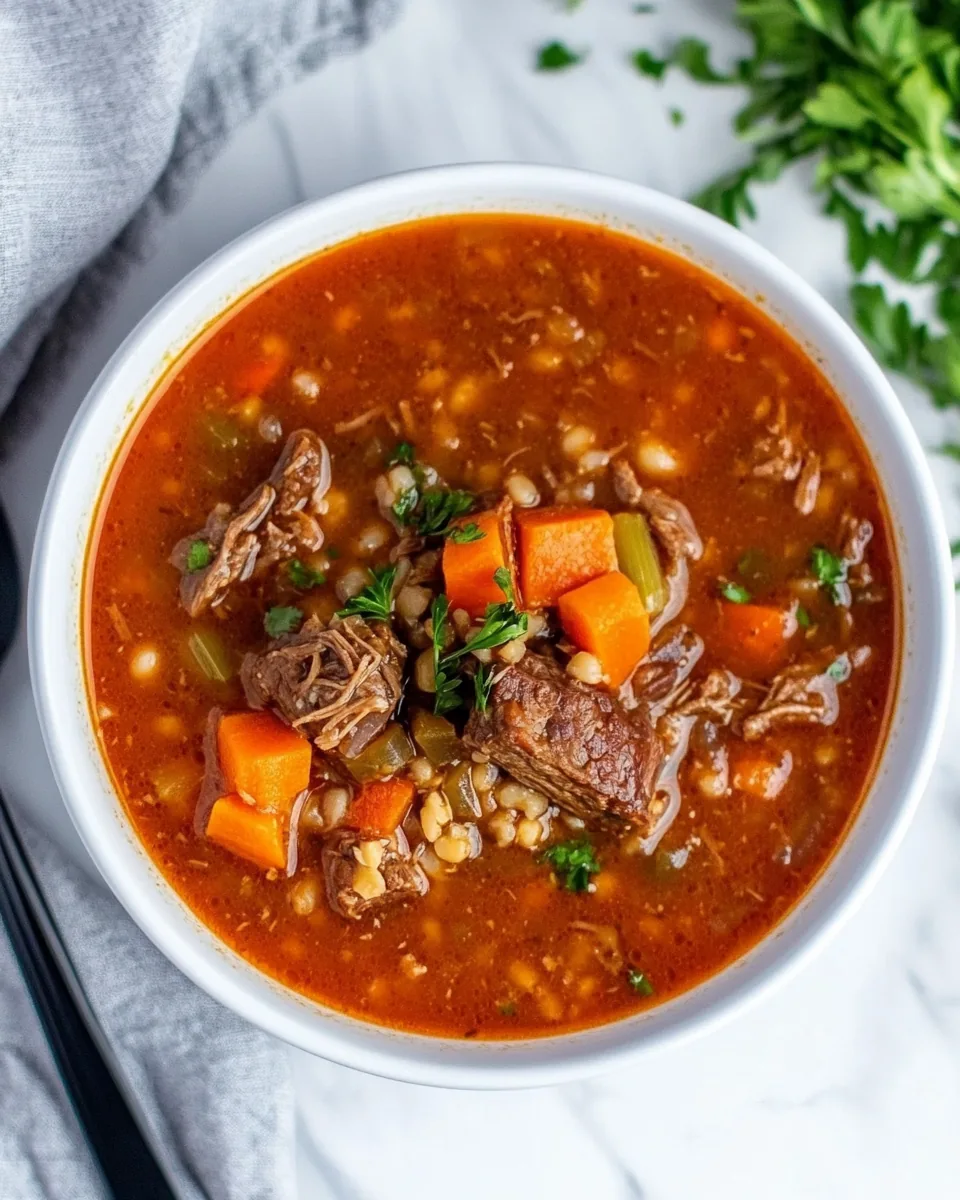 Instant Pot Beef and Barley Soup