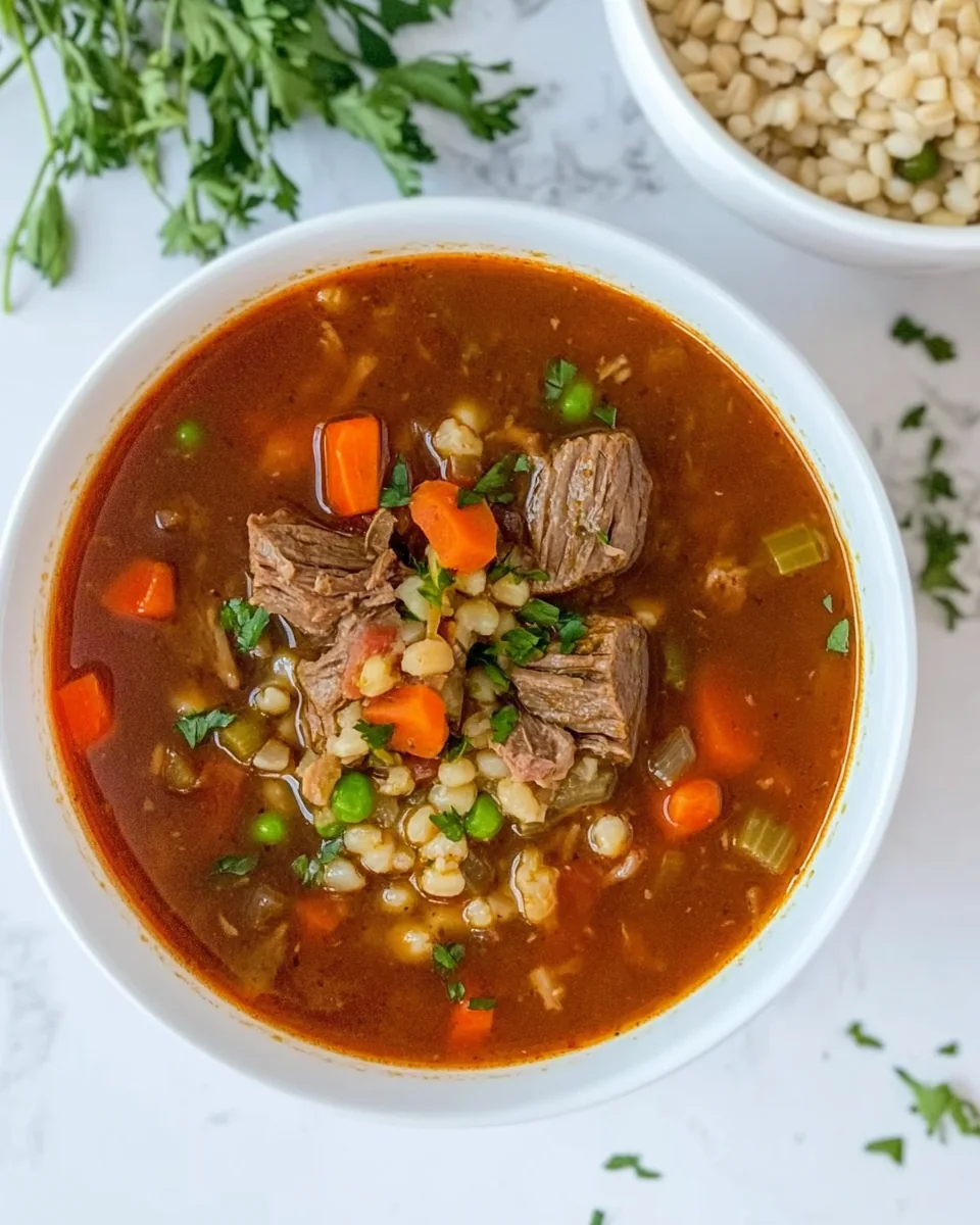 Instant Pot Beef and Barley Soup