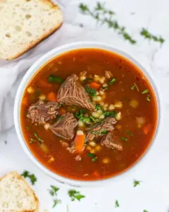 Instant Pot Beef and Barley Soup