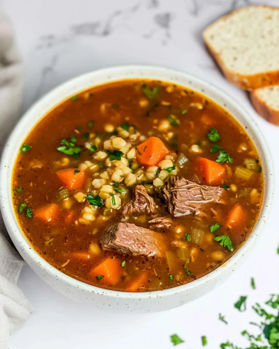 Instant Pot Beef and Barley Soup