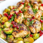 Jeweled Honey Balsamic Chicken Brussels Sprouts