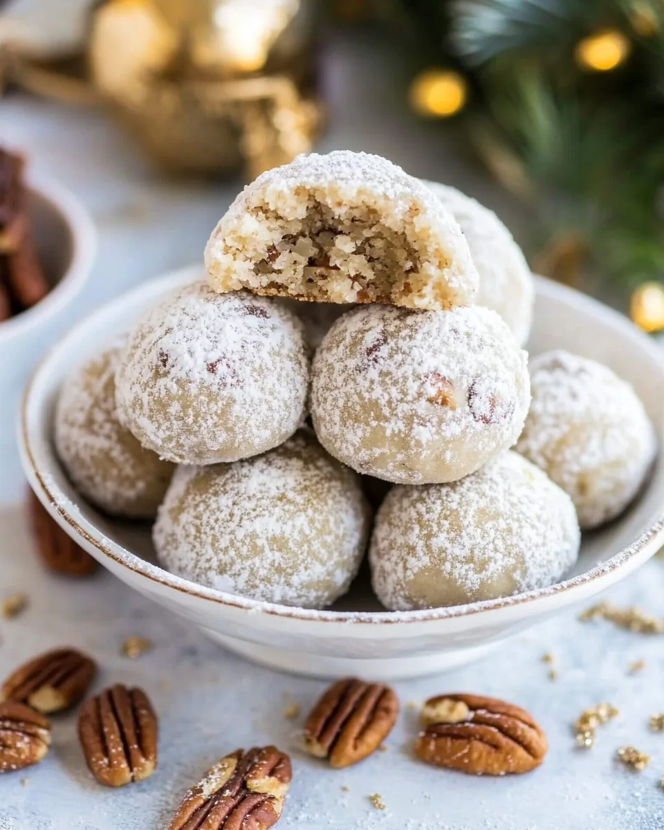 Keto Pecan Snowball Cookies