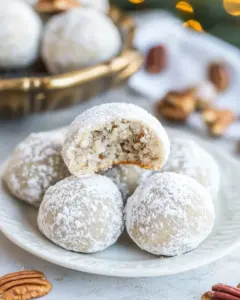 Keto Pecan Snowball Cookies