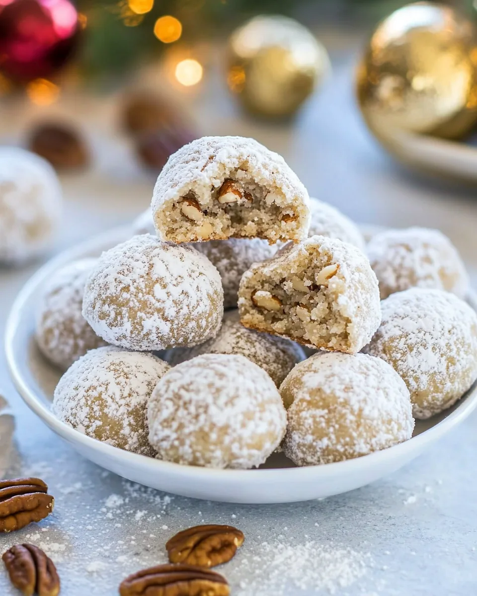 Keto Pecan Snowball Cookies