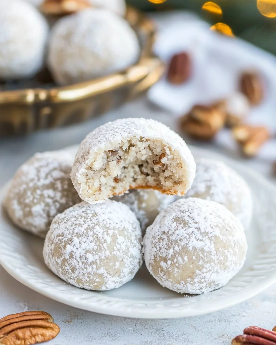 Keto Pecan Snowball Cookies