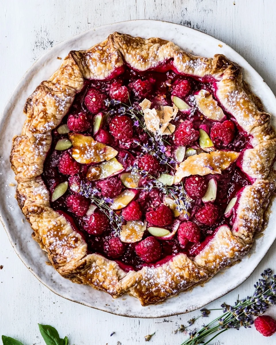 Lavender Honey Raspberry Rhubarb Galette
