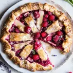 Lavender Honey Raspberry Rhubarb Galette
