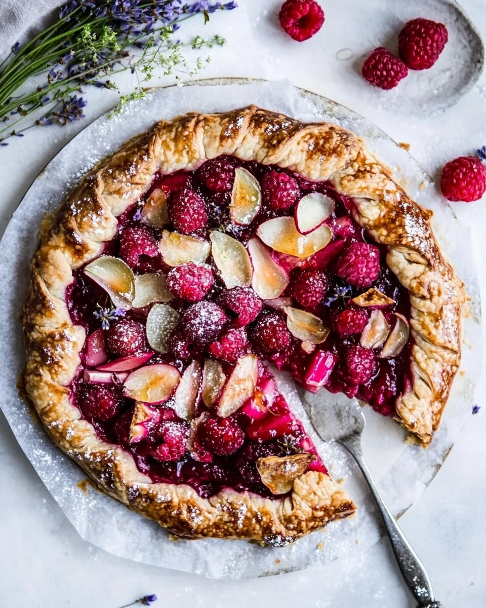 Lavender Honey Raspberry Rhubarb Galette