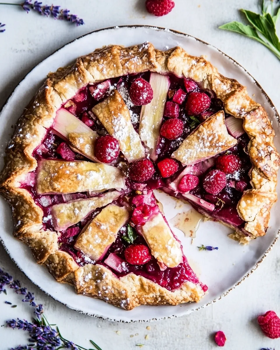 Lavender Honey Raspberry Rhubarb Galette