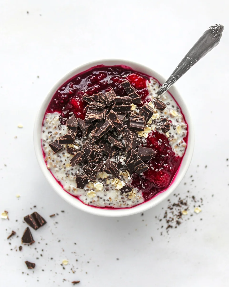 Leftover Cranberry Sauce Dark Chocolate Overnight Oats