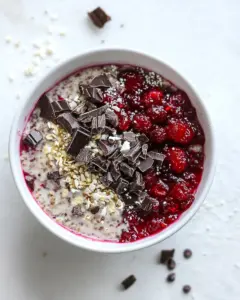 Leftover Cranberry Sauce Dark Chocolate Overnight Oats
