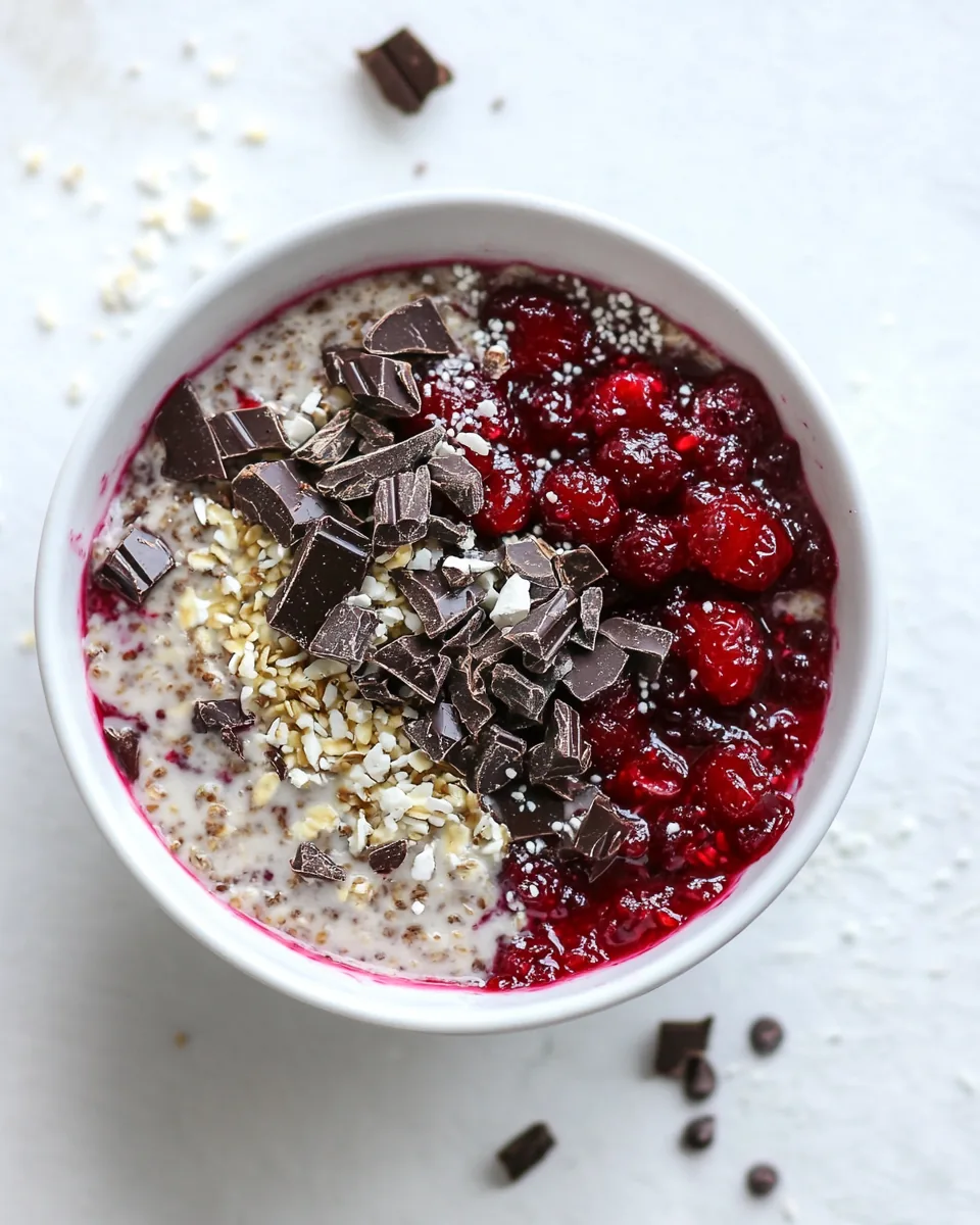 Leftover Cranberry Sauce Dark Chocolate Overnight Oats