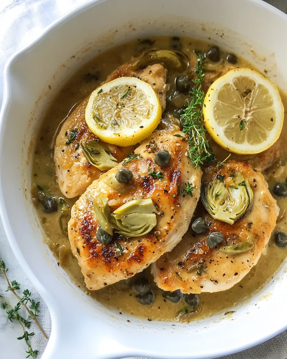 Lemon Caper Artichoke Chicken Piccata