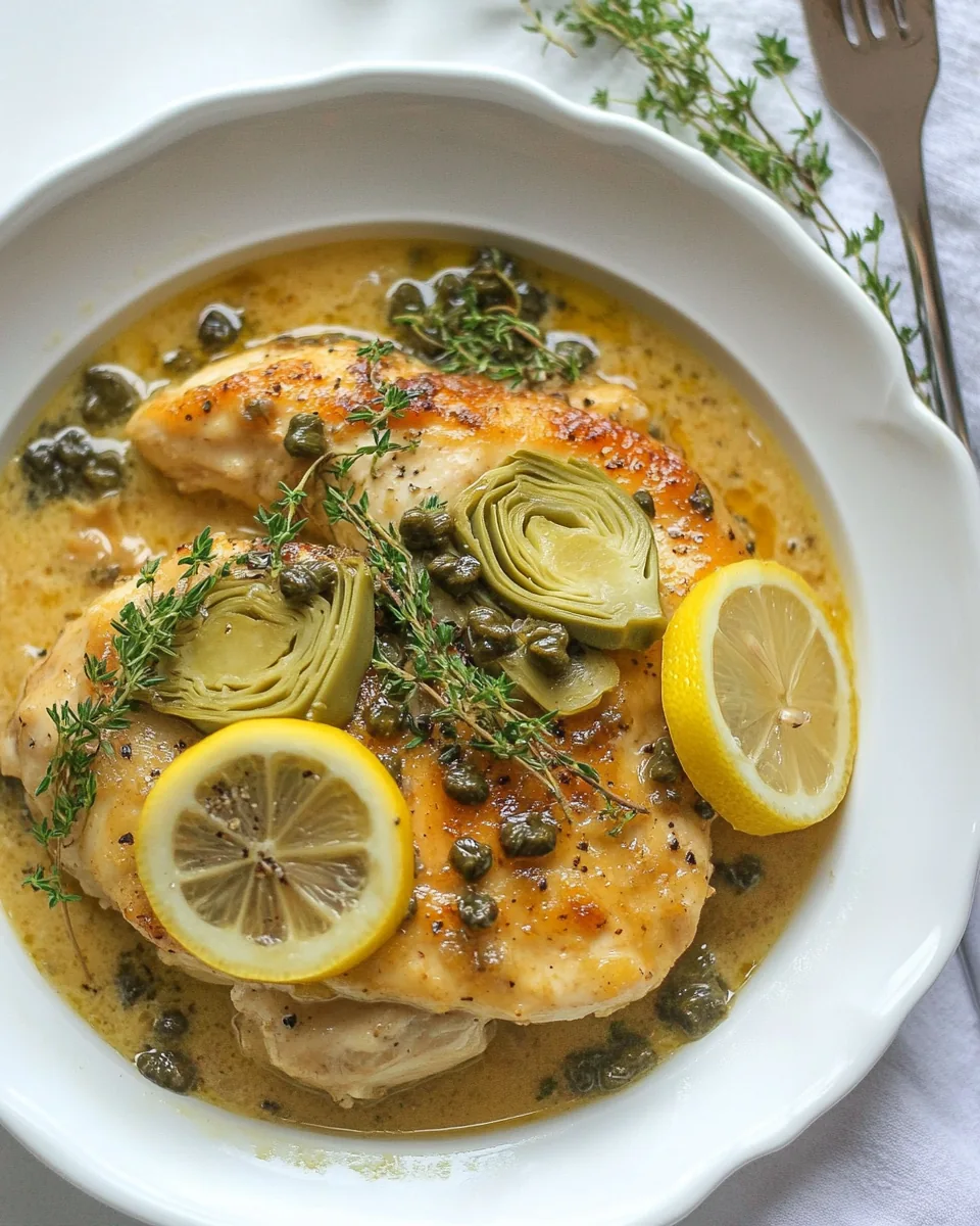 Lemon Caper Artichoke Chicken Piccata