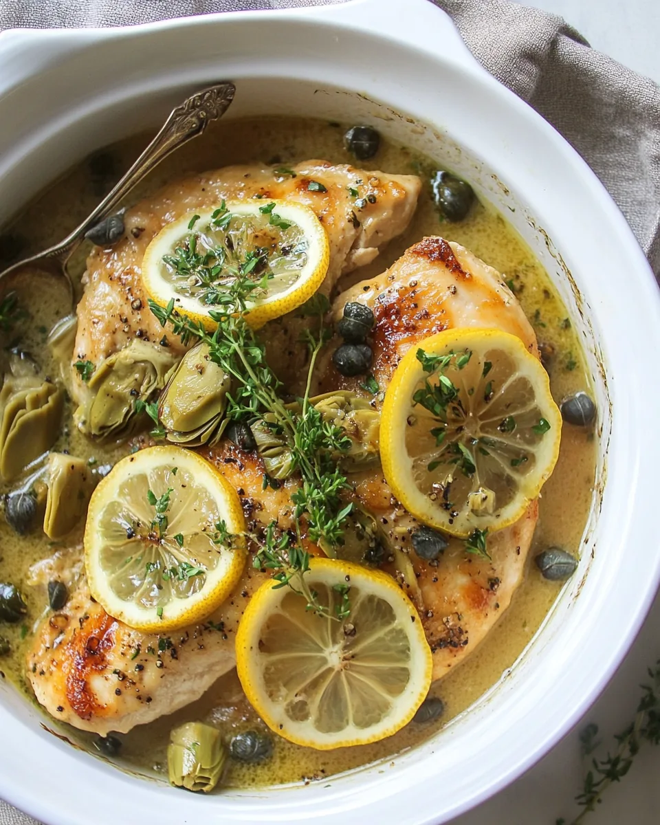 Lemon Caper Artichoke Chicken Piccata