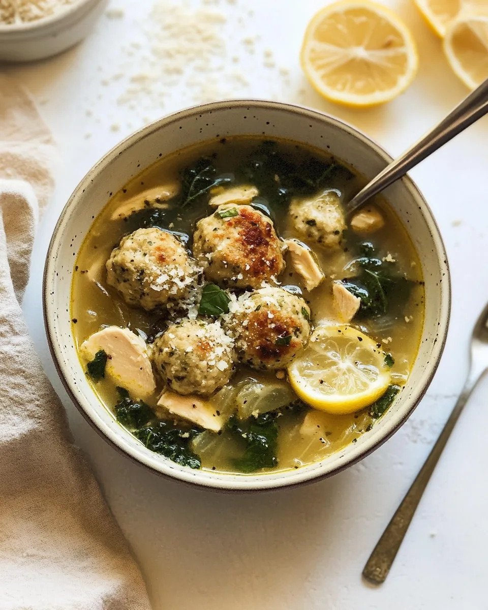 Lemon Chicken Meatball Soup