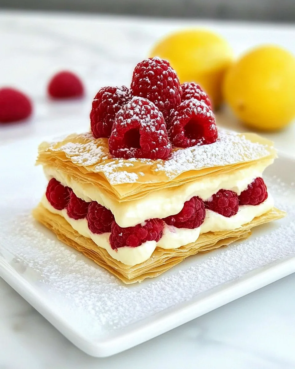 Lemon Cream Raspberry Phyllo Napoleons