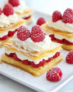 Lemon Cream Raspberry Phyllo Napoleons