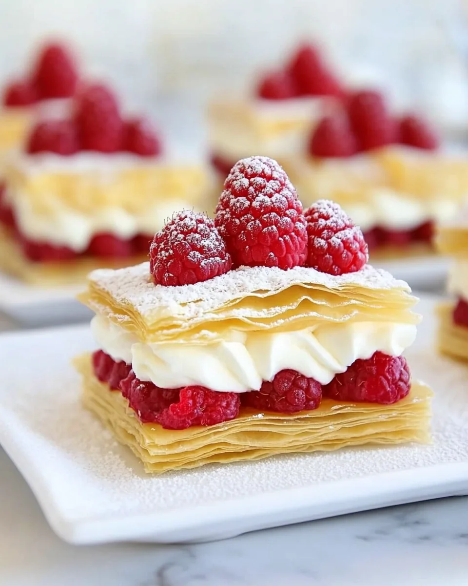 Lemon Cream Raspberry Phyllo Napoleons