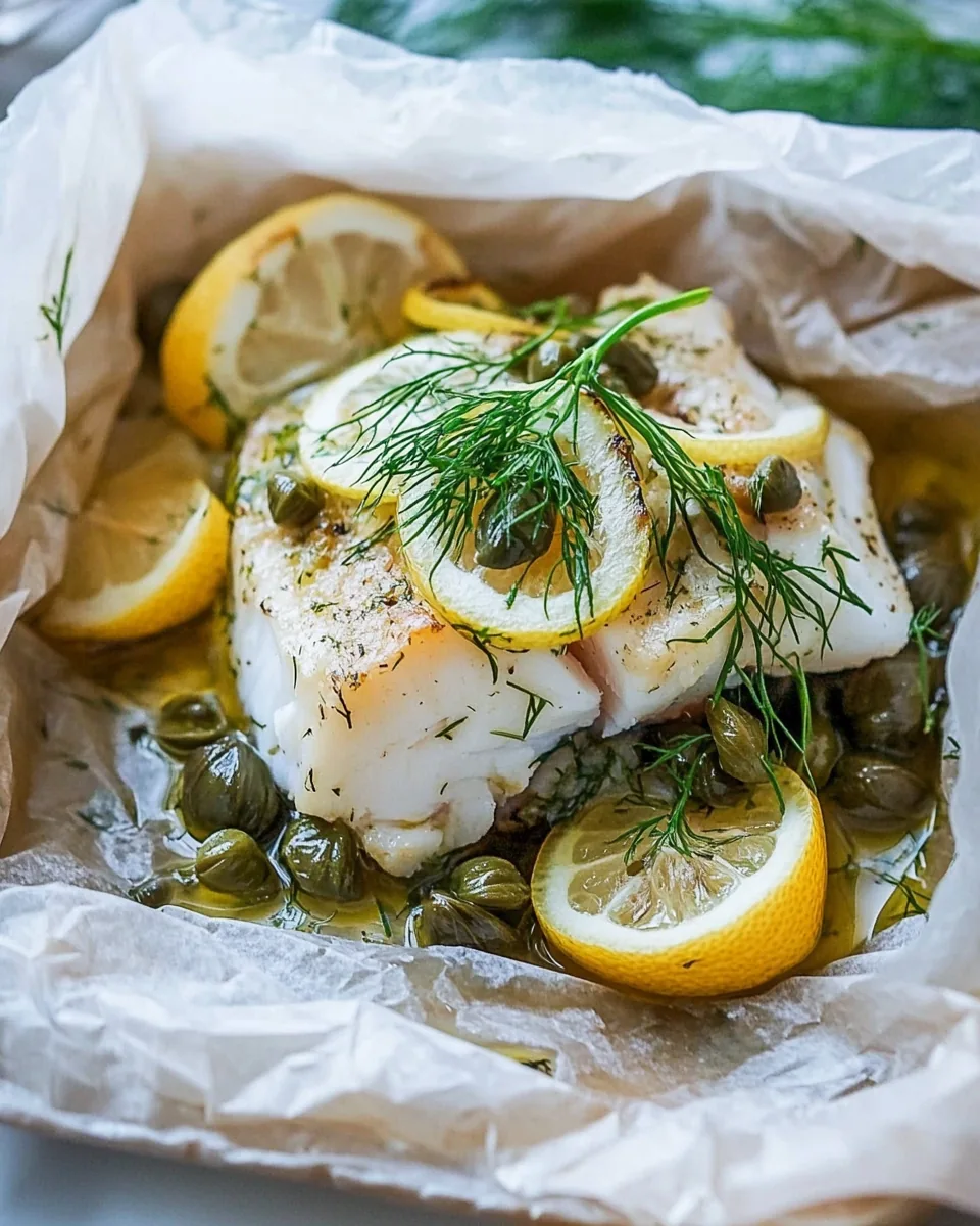 Lemon Dill Cod in Parchment Paper