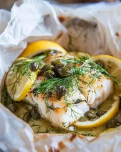 Lemon Dill Cod in Parchment Paper