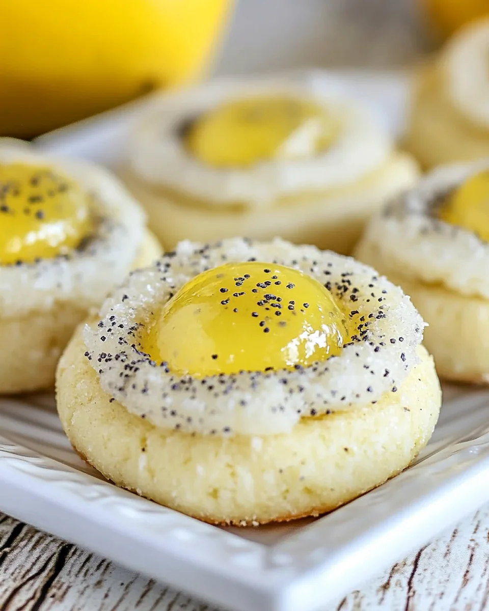Lemon Poppyseed Thumbprint Cookies