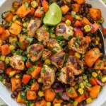 Mexican Honey Lime Chicken Sweet Potato and Black Bean Skillet