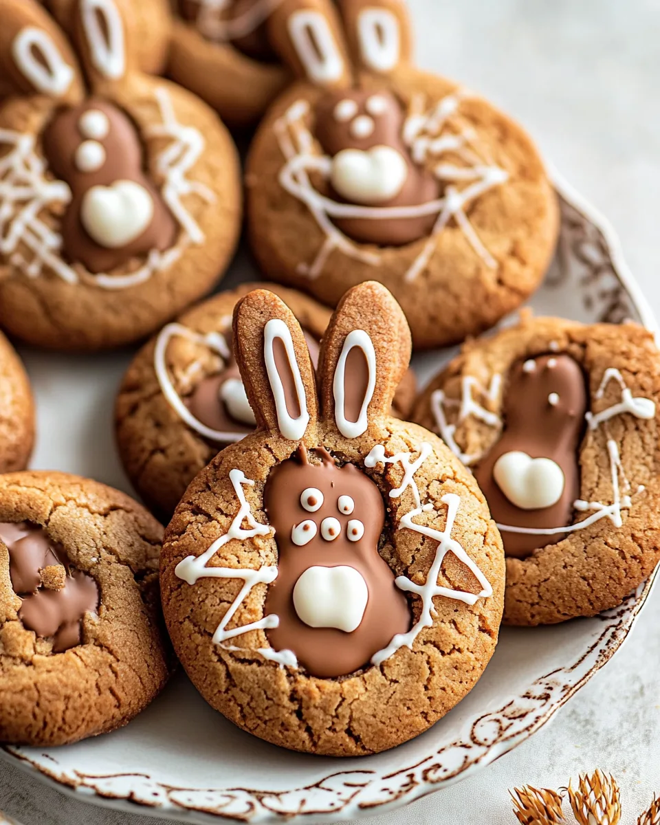 Milk Chocolate Stuffed Peanut Butter Bunny Cookies