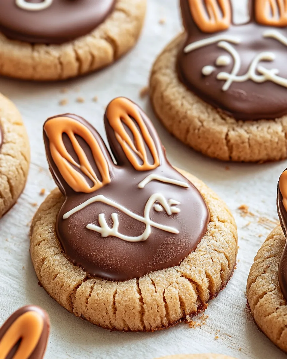 Milk Chocolate Stuffed Peanut Butter Bunny Cookies