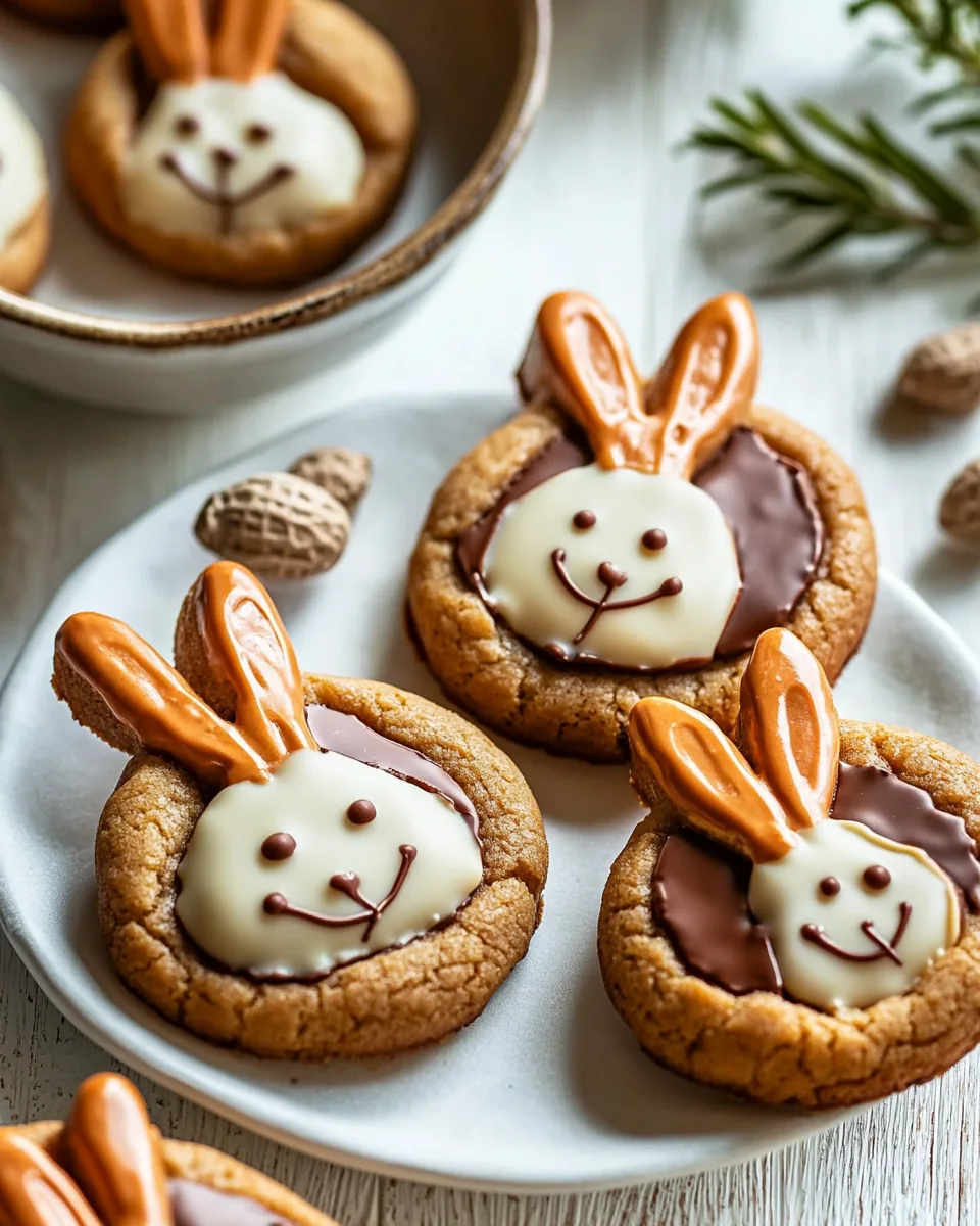 Milk Chocolate Stuffed Peanut Butter Bunny Cookies