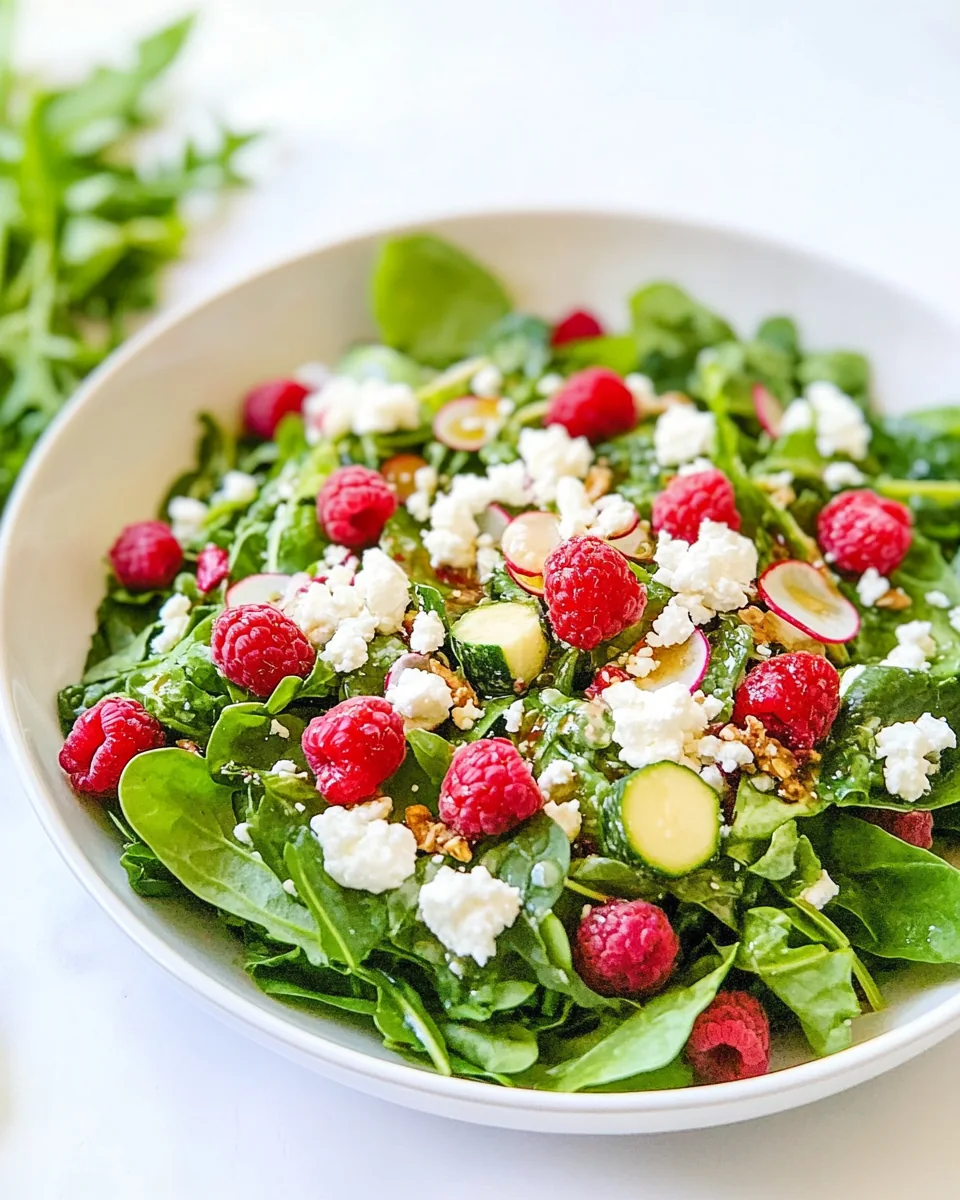Mixed Greens and Goat Cheese with Raspberry Vinaigrette