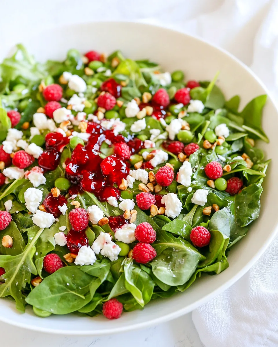 Mixed Greens and Goat Cheese with Raspberry Vinaigrette