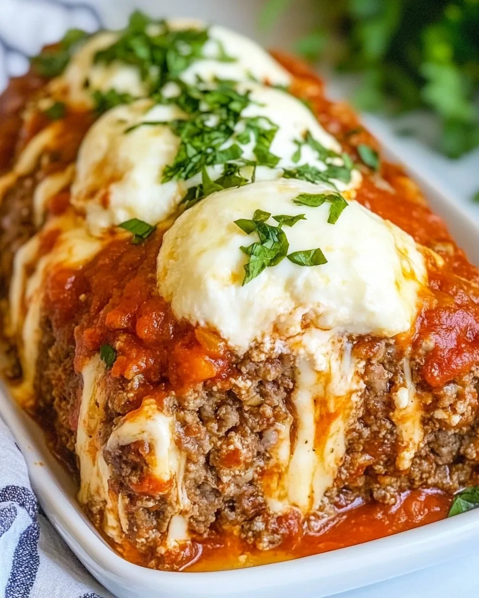 Mozzarella Stuffed Meatloaf