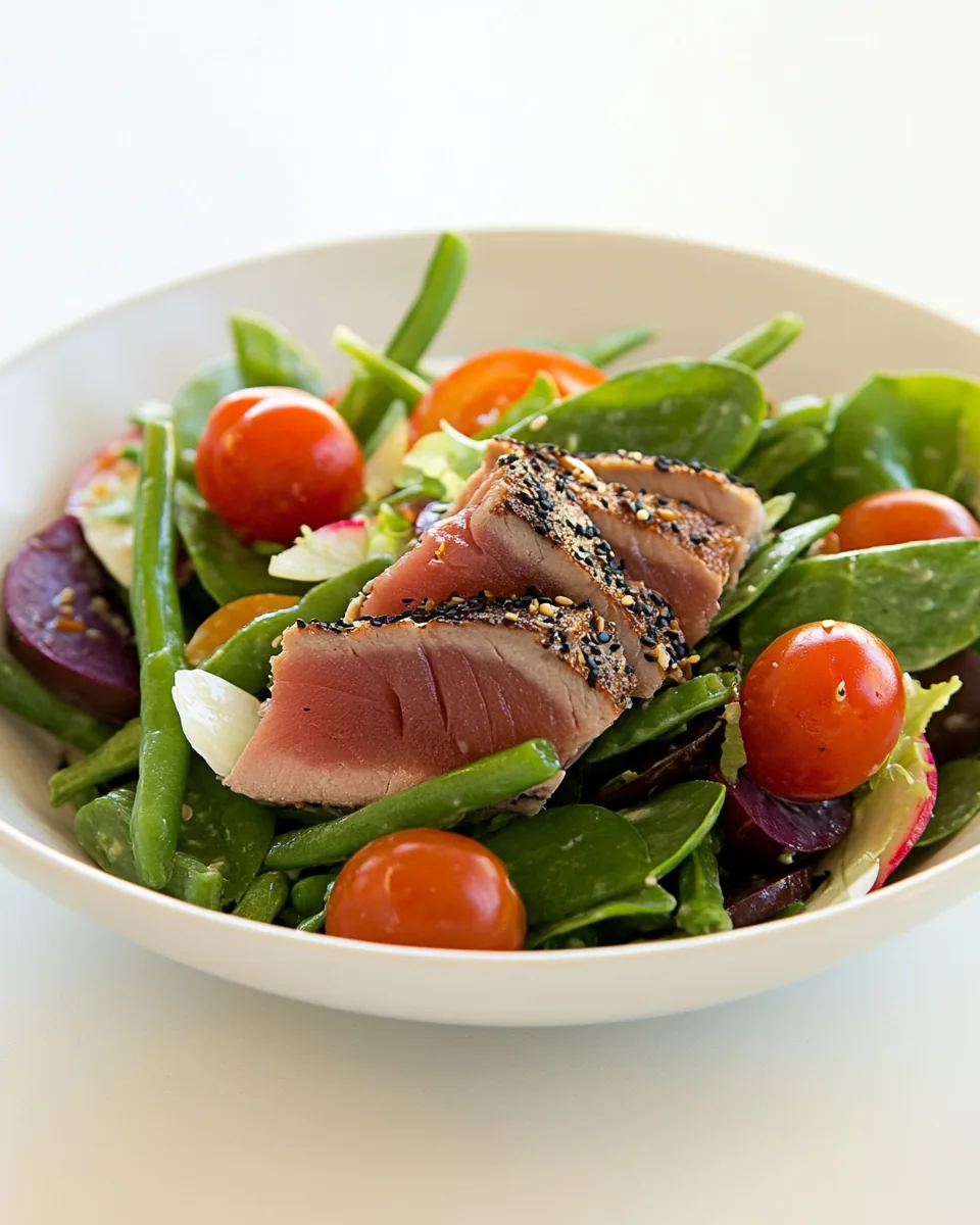 Niçoise Salad with Seared Black Sesame Tuna