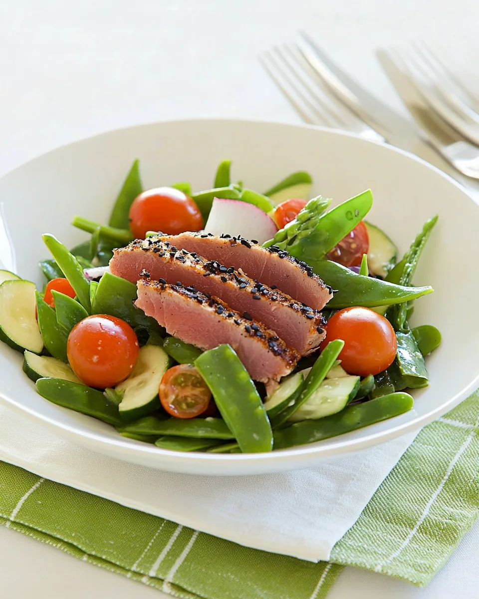 Niçoise Salad with Seared Black Sesame Tuna