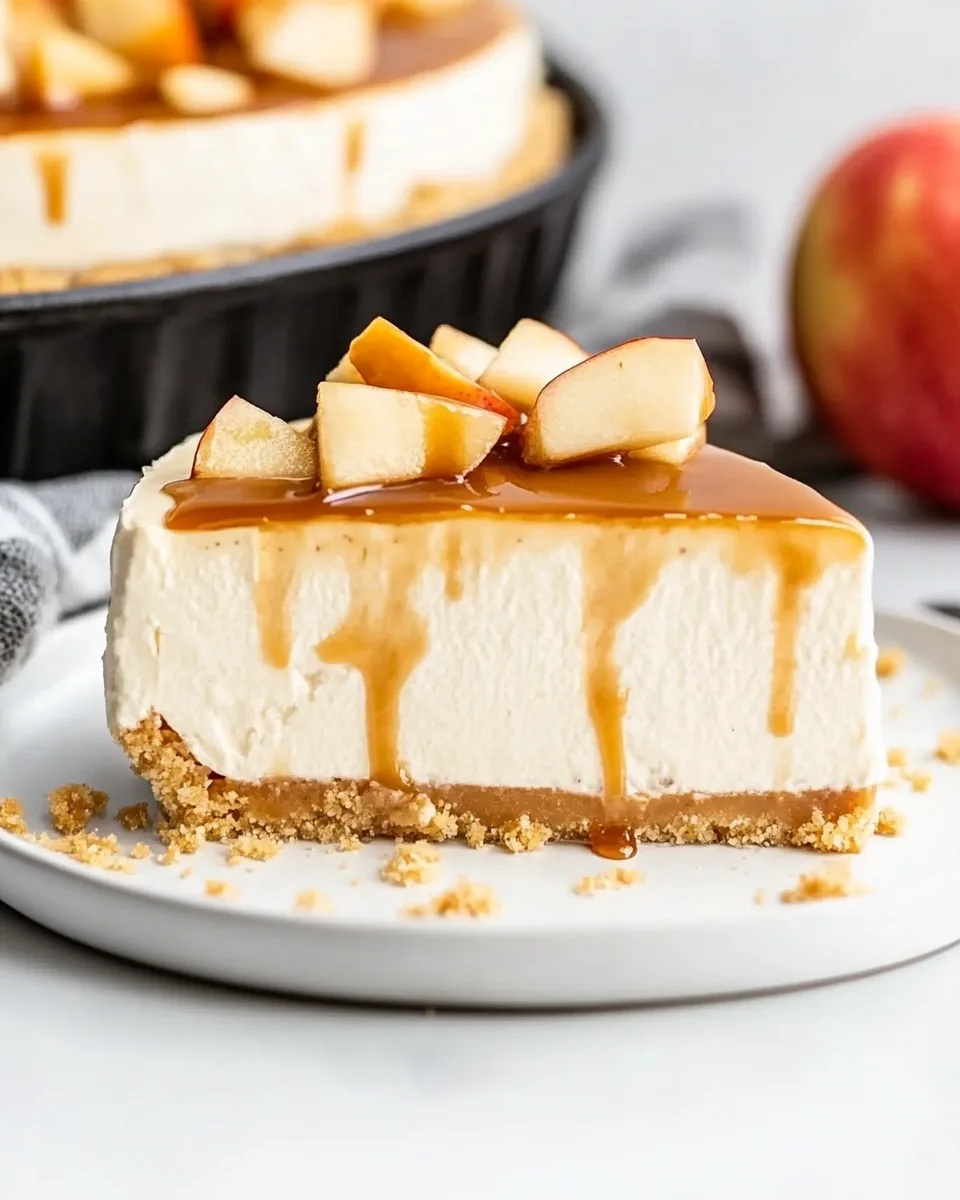 No Bake Caramel Apple Cheesecake