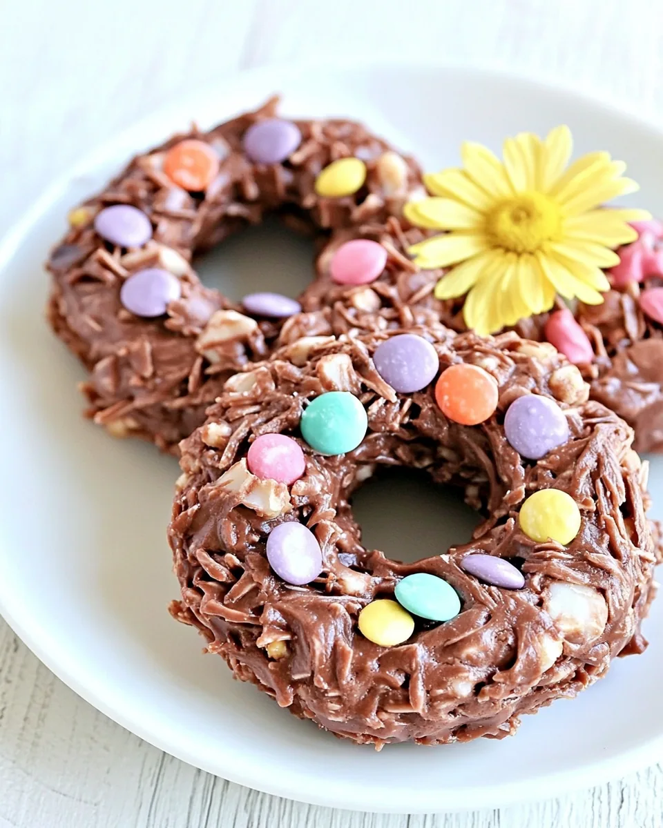 No Bake Chocolate Peanut Butter Nest Cookies