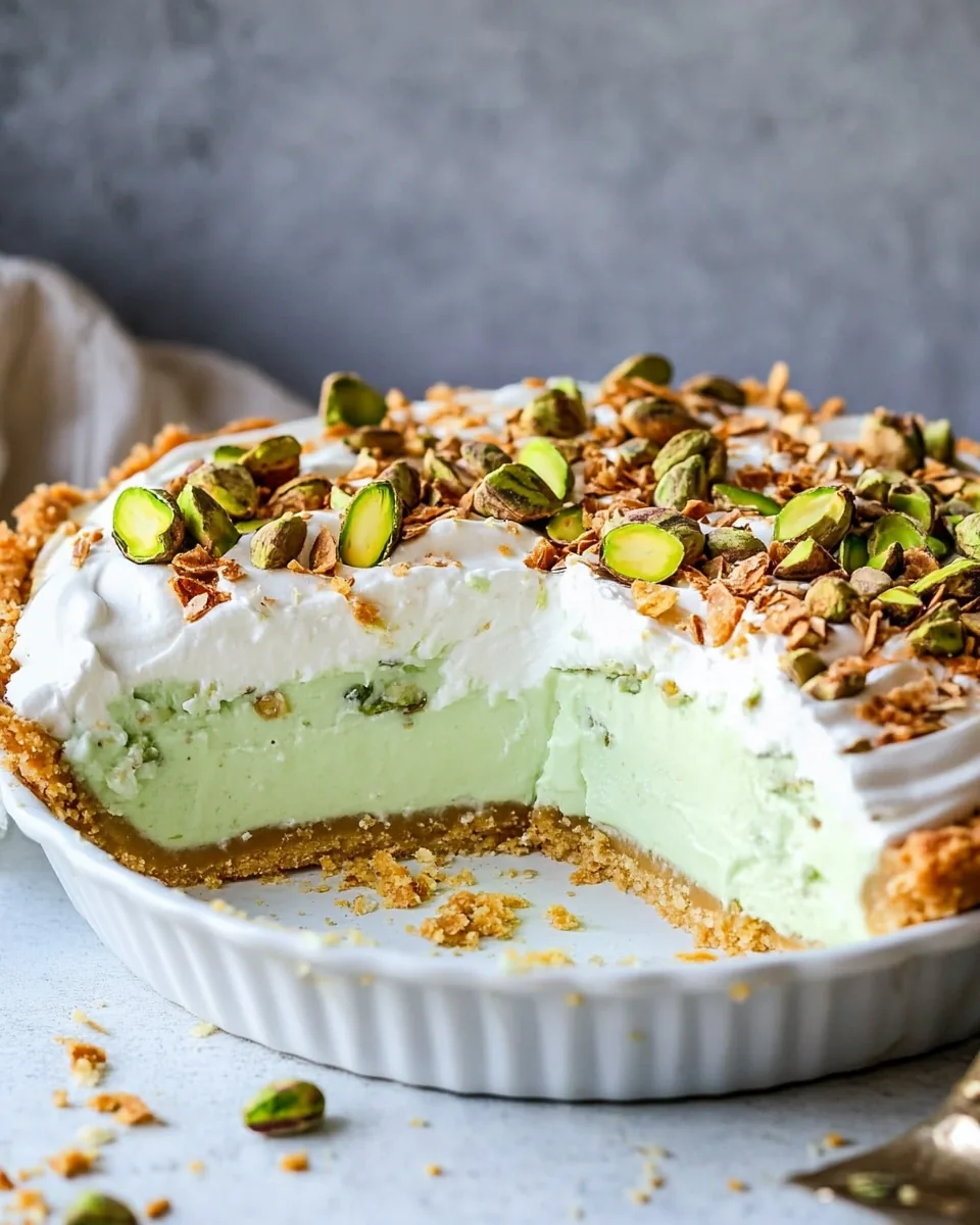 No Bake Pistachio Cream Pie