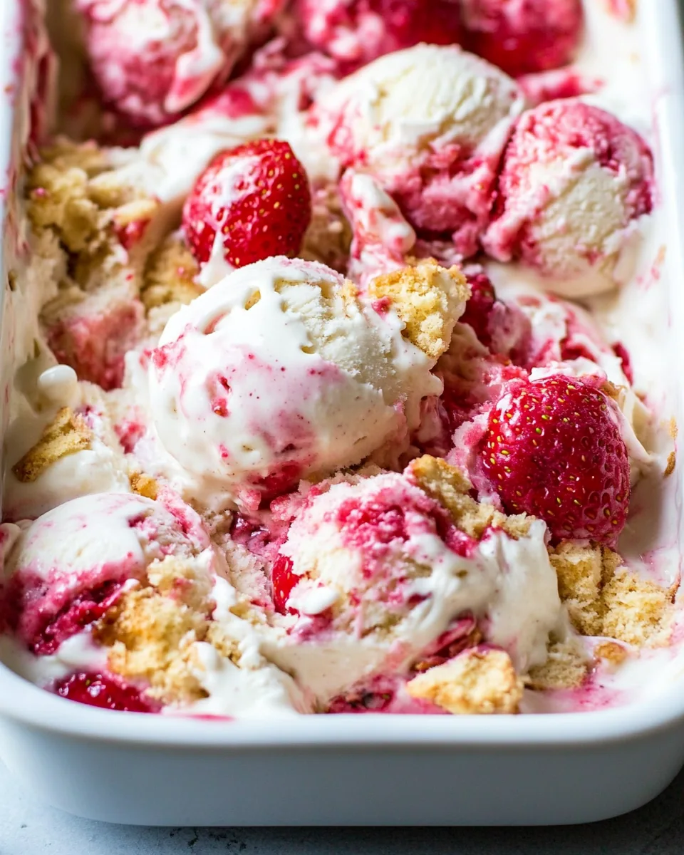 No Churn Strawberry Cheesecake Ice Cream