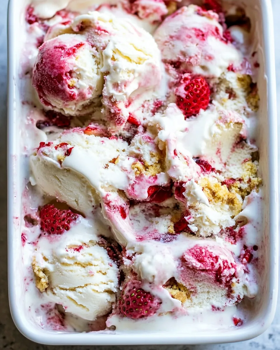 No Churn Strawberry Cheesecake Ice Cream