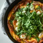 Onion Frittata with Goat Cheese and Arugula
