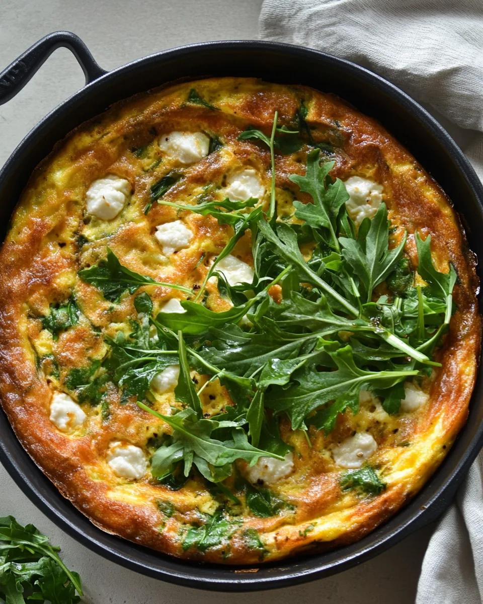 Onion Frittata with Goat Cheese and Arugula